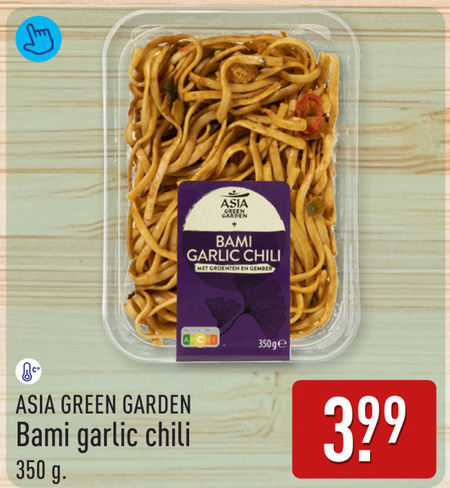 oosterse maaltijd 350 asia green garden bami garlic chili groenten gember folder aanbieding bij Aldi