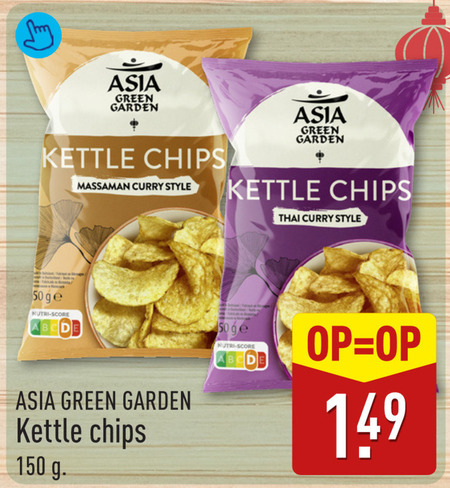 asia green garden chips 50 150 kettle massaman curry style thai ge nutri score folder aanbieding bij Aldi Asia Green Garden chips folder aanbieding bij Aldi - details