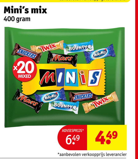 Twix   mini chocoladerepen folder aanbieding bij  Kruidvat - details