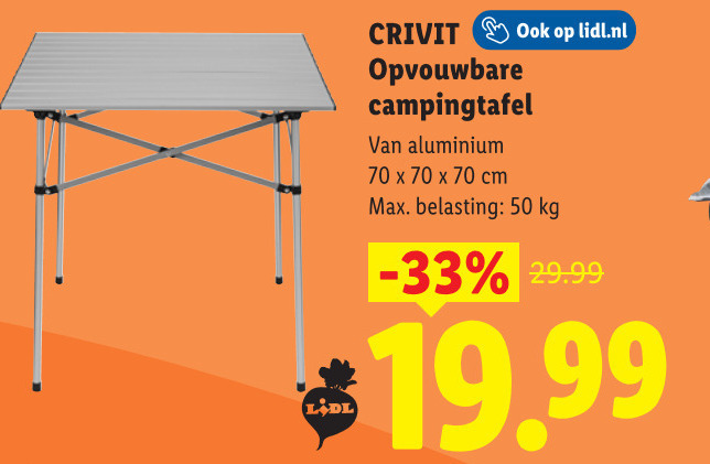 Crivit   campingtafel folder aanbieding bij  Lidl - details