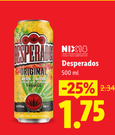 Desperados   speciaalbier folder aanbieding bij  Lidl - details