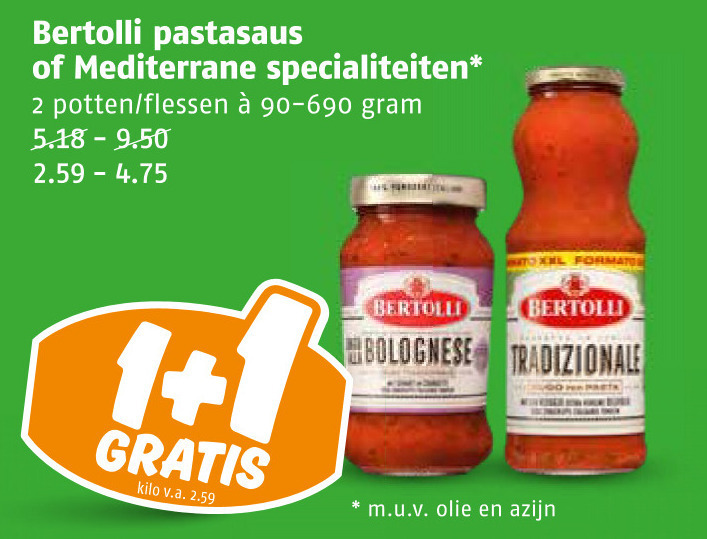 Bertolli   pastasaus folder aanbieding bij  Poiesz - details