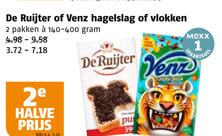 Venz   boterhamvlokken, hagelslag folder aanbieding bij  Poiesz - details