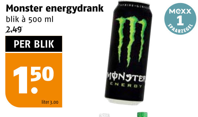 monster energiedrank 1 150 500 energydrank blik ml liter mexx folder aanbieding bij Poiesz Monster energiedrank folder aanbieding bij Poiesz - details