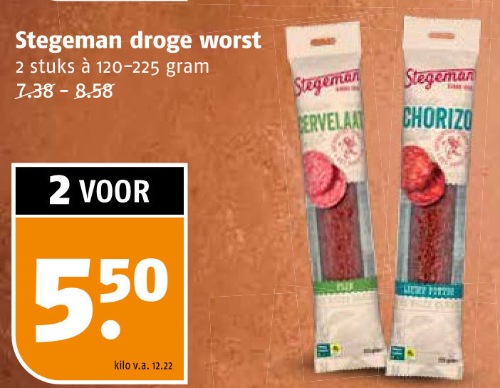 Stegeman   cervelaatworst, droge worst folder aanbieding bij  Poiesz - details