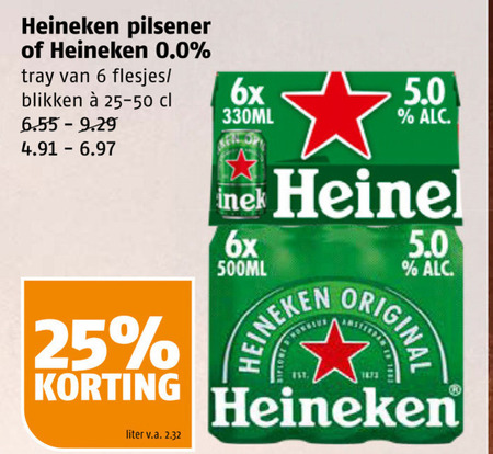 Heineken   blikje bier folder aanbieding bij  Poiesz - details