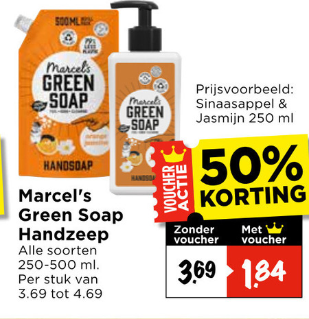 Marcels Green Soap   handzeep folder aanbieding bij  Vomar - details