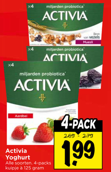 Danone Activia   vruchtenyoghurt folder aanbieding bij  Vomar - details