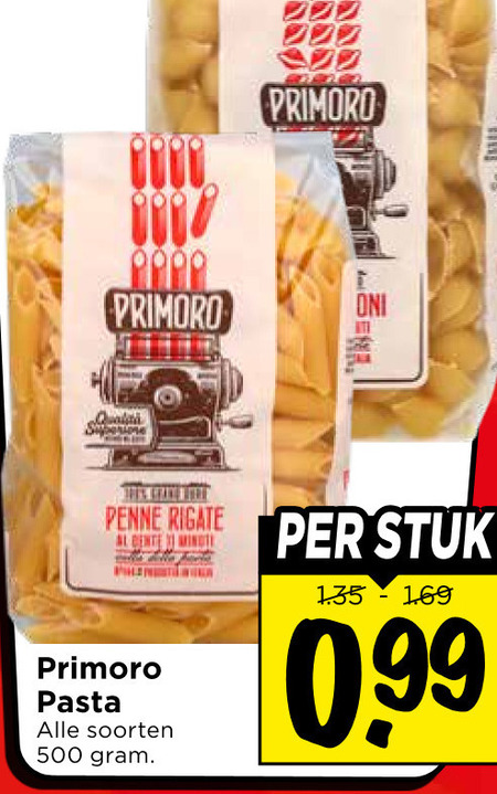pasta 500 penne rigate stuk dente soorten folder aanbieding bij Vomar
