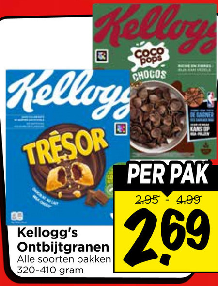 Kellogs   cereals folder aanbieding bij  Vomar - details