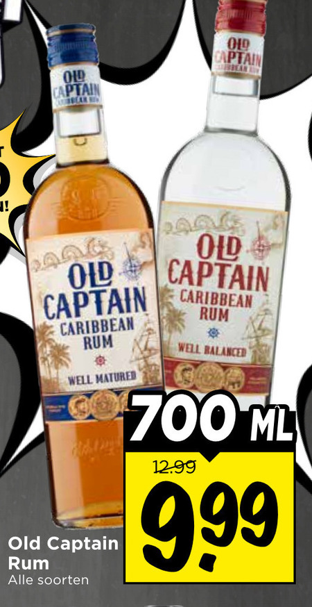 Old Captain   rum folder aanbieding bij  Vomar - details