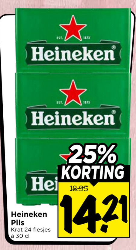 heineken krat bier 24 25 30 hei pils folder aanbieding bij Vomar Heineken krat bier folder aanbieding bij Vomar - details