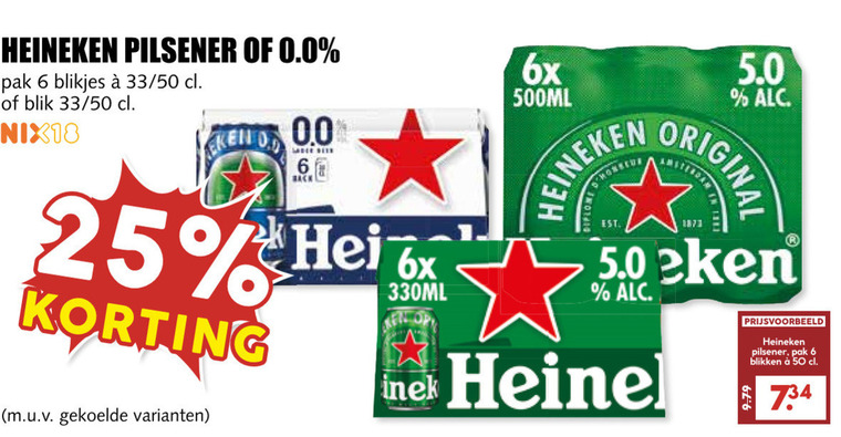 Heineken 0.0   blikje bier folder aanbieding bij  MCD&nbsp;Supermarkt&nbsp;Basis - details