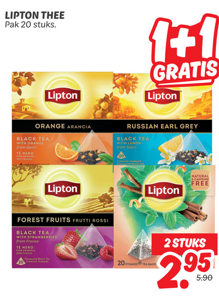 Lipton   thee folder aanbieding bij  Dekamarkt - details