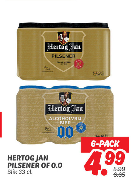 Hertog Jan   blikje bier folder aanbieding bij  Dekamarkt - details