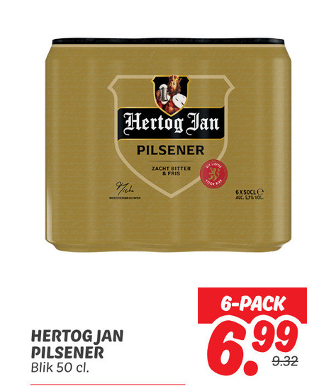 Hertog Jan   blikje bier folder aanbieding bij  Dekamarkt - details