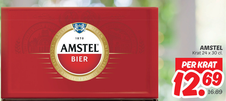 Amstel   krat bier folder aanbieding bij  Dekamarkt - details
