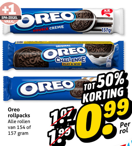 oreo biscuit 50 99 1 spa zegel walk double creme original x2 punk oreon challenge play win rollen rol folder aanbieding bij Hoogvliet Oreo biscuits folder aanbieding bij Hoogvliet - details