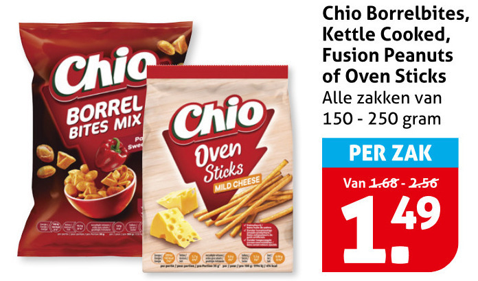Chio   borrelnootjes folder aanbieding bij  Hoogvliet - details