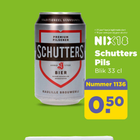 Schutters   blikje bier folder aanbieding bij  Plus - details