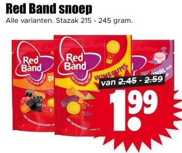 Red Band   snoep folder aanbieding bij  Dirk - details