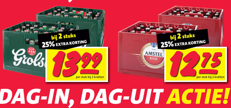 grolsch amstel krat bier 2 25 stuks stuk kratten dag folder aanbieding bij Nettorama Amstel krat bier folder aanbieding bij Nettorama - details