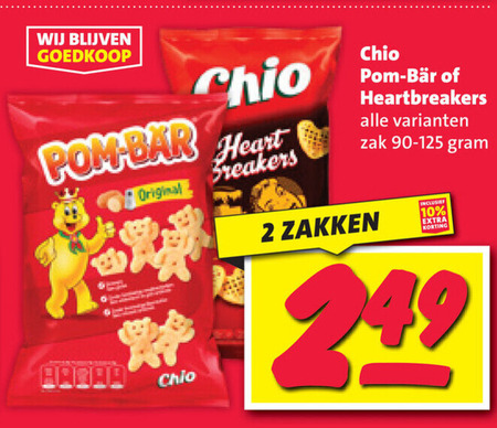 chio zoutjes 2 10 pom bar heart original breakers bear heartbreakers zak zakken folder aanbieding bij Nettorama Chio zoutje folder aanbieding bij Nettorama - details
