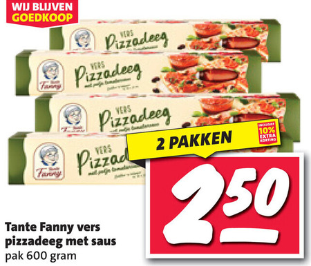 tante fanny pizzadeeg 2 10 250 600 vers pakken saus pak folder aanbieding bij Nettorama Tante Fanny pizzadeeg folder aanbieding bij Nettorama - details