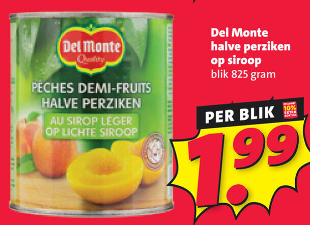 del monte fruitconserven 10 99 825 demi fruits halve perziken sirop leger lichte siroop blik folder aanbieding bij Nettorama Del Monte fruitconserven folder aanbieding bij Nettorama - details