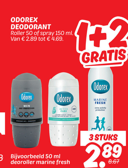 Odorex   deodorant folder aanbieding bij  Dekamarkt - details