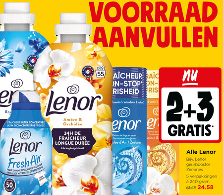lenor wasverzachter 2 3 5 50 240 ultra geconcentreerde stop fris fresh air buiten gedroogd frais plein lavages odor defense ambre longue schudden parfum linge perles geurbooster zeebries folder aanbieding bij Jumbo Lenor wasverzachter folder aanbieding bij Jumbo - details