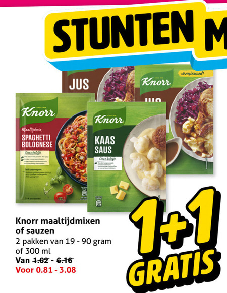 knorr saus maaltijdmix 1 2 19 90 300 spaghetti bolognese belofte stunten jus kaas vernieuwd personen maaltijdmixen sauzen pakken ml folder aanbieding bij Hoogvliet Knorr maaltijdmix, saus folder aanbieding bij Hoogvliet - details
