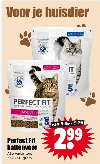 Perfect Fit   kattenvoer folder aanbieding bij  Dirk - details