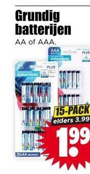 Grundig   batterij folder aanbieding bij  Dirk - details