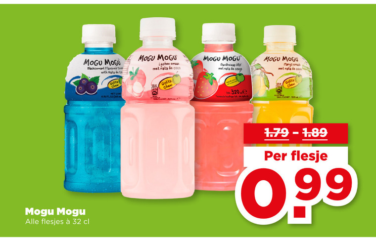 Mogu Mogu   fruitdrank folder aanbieding bij  Plus - details