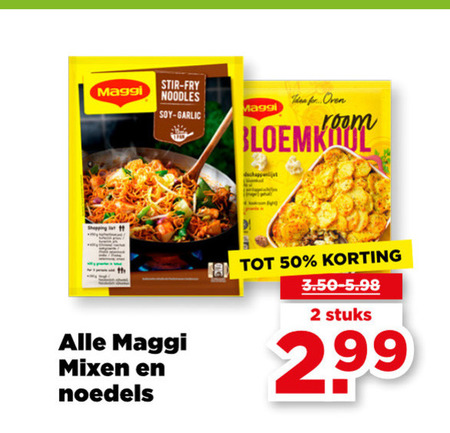 Maggi   noodles, maaltijdmix folder aanbieding bij  Plus - details