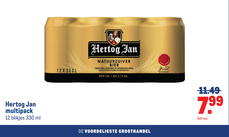 Hertog Jan   blikje bier folder aanbieding bij  Makro - details
