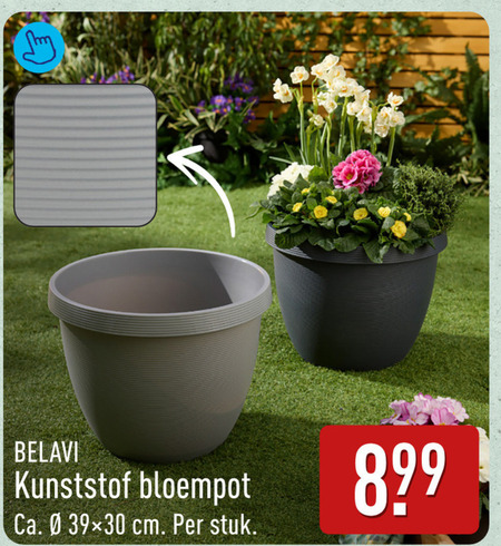 bloempotten 30 belavi kunststof bloempot ca. cm stuk folder aanbieding bij Aldi