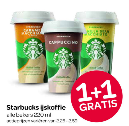 Starbucks   ijskoffie folder aanbieding bij  Spar - details