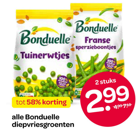 Bonduelle   diepvriesgroente folder aanbieding bij  Spar - details