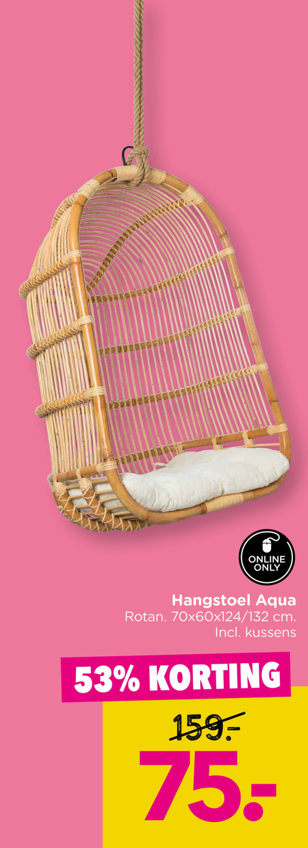 hangstoelen online only hangstoel aqua rotan cm kussens folder aanbieding bij Xenos