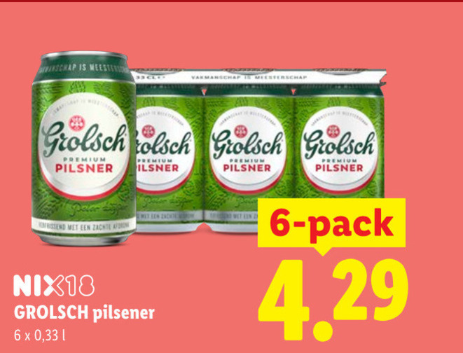 Grolsch   blikje bier folder aanbieding bij  Lidl - details