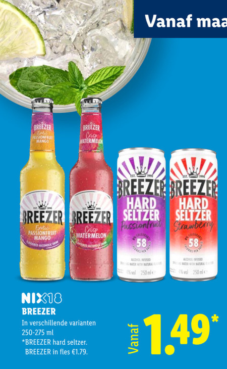 Breezer   hard seltzer folder aanbieding bij  Lidl - details
