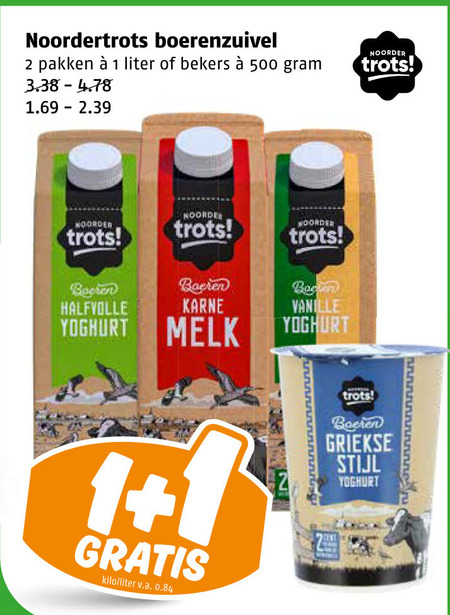 Noordertrots   melk, karnemelk folder aanbieding bij  Poiesz - details