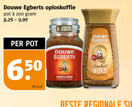 Douwe Egberts   oploskoffie folder aanbieding bij  Poiesz - details