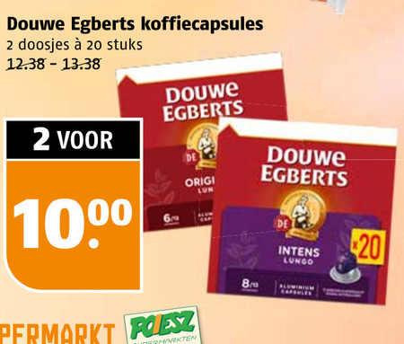 Douwe Egberts   koffiecups folder aanbieding bij  Poiesz - details