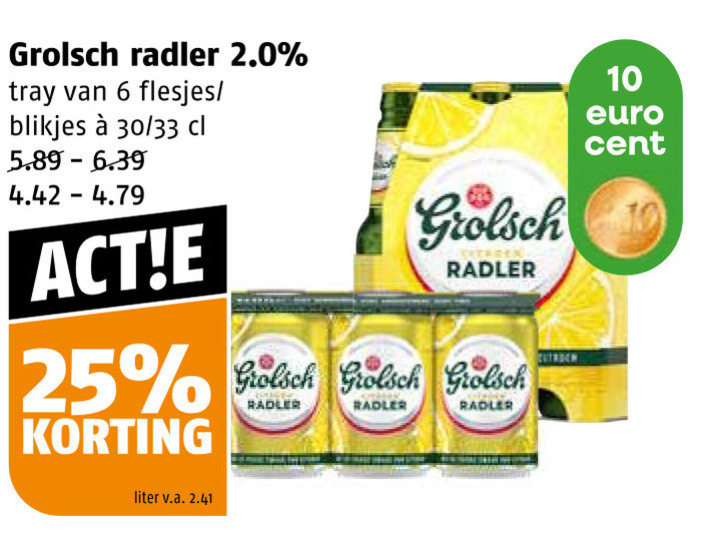 Grolsch   radler bier folder aanbieding bij  Poiesz - details