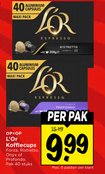 Douwe Egberts L Or   koffiecups folder aanbieding bij  Vomar - details