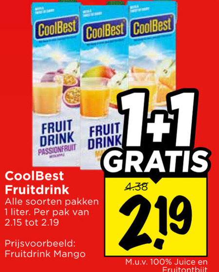 Coolbest   vruchtensap folder aanbieding bij  Vomar - details