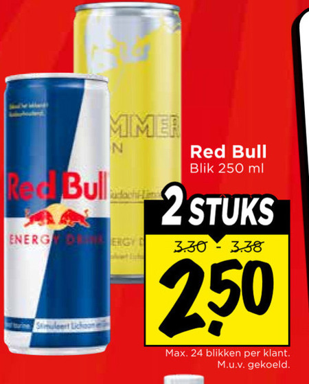 Red Bull   energiedrank folder aanbieding bij  Vomar - details